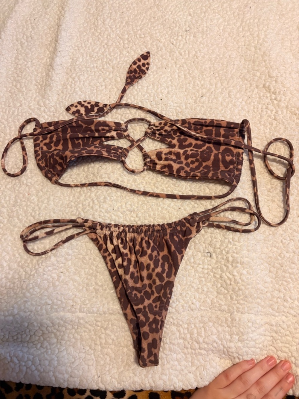 Benoa Swim Brown Leopard Tie-Side Bikini Set